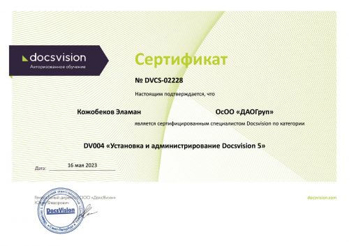 ДоксВижн Эламан установка и администрирование 